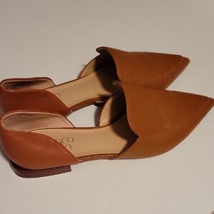 Franco Sarto Tan Flats Sleek Minimalist Design